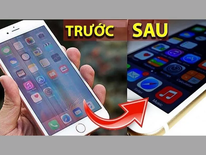 Màn hình iPhone sau khi được sửa các lỗi sọc