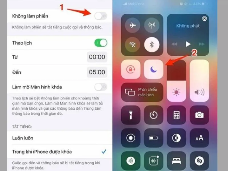 Tắt chế độ không làm phiền