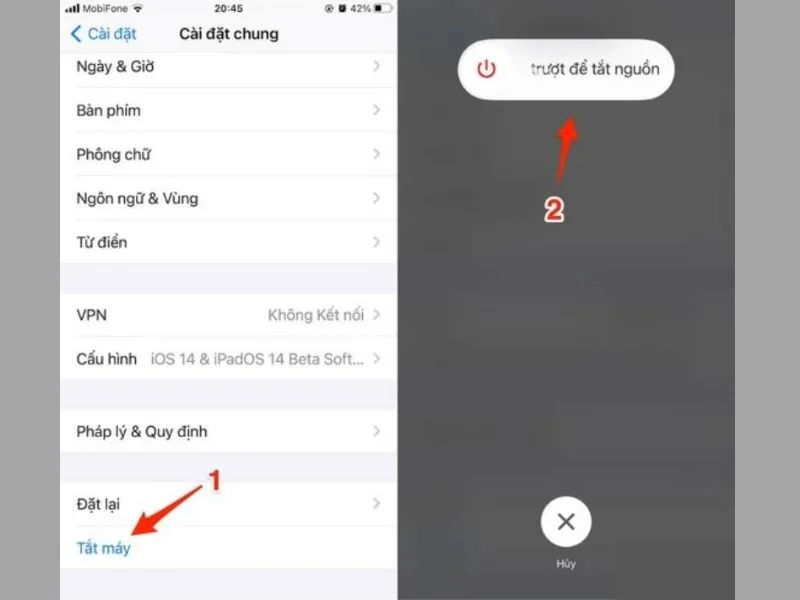 Các bước khởi động lại iphone