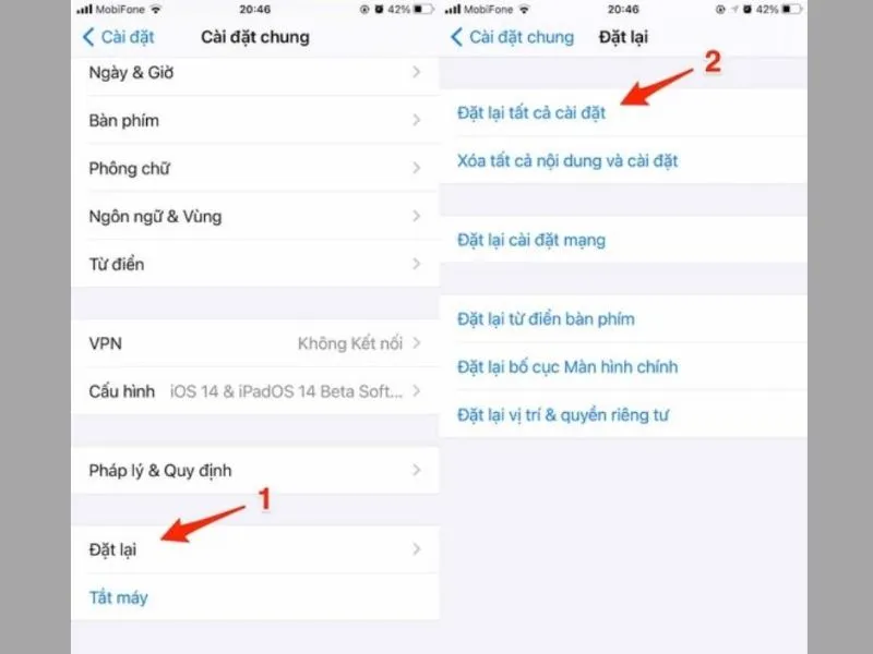 Hướng dẫn thiết lập lại cài đặt gốc