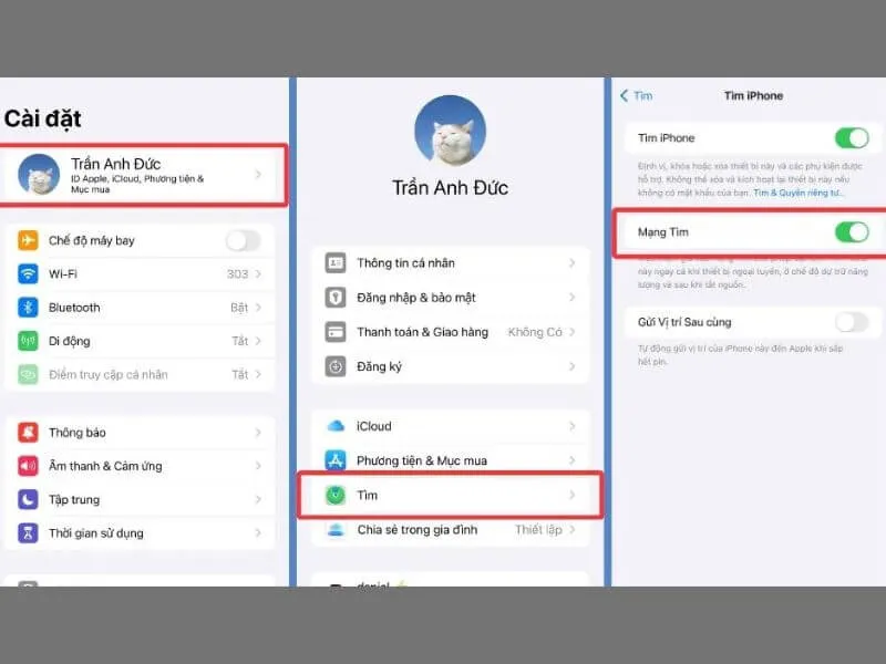 Cách bật iphone is findable 