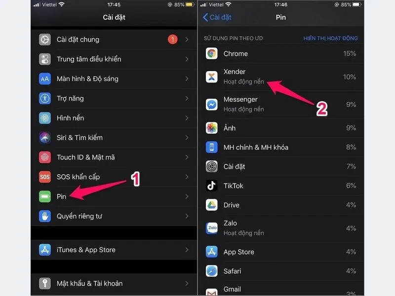 Kiểm tra tình trạng của pin điện thoại iPhone khi sử dụng