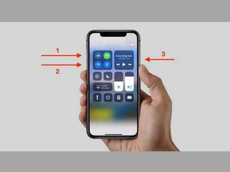 Khởi động lại thiết bị iphone x bị không lên màn hình