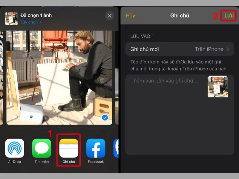 Chọn và ẩn ảnh vào ứng dụng 