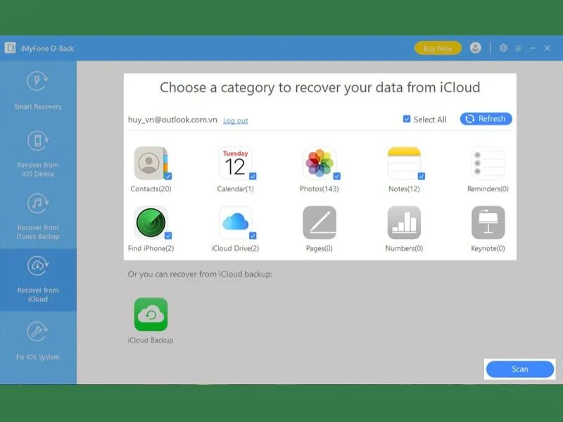 Khôi phục dữ liệu iPhone chưa sao lưu bằng iCloud Kit