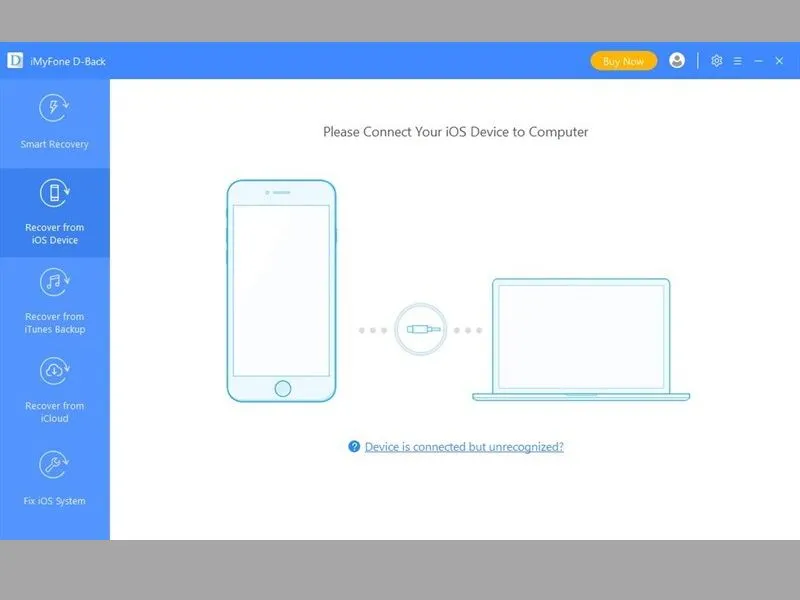 Nhấn chọn Recover from iOS Device trên màn hình