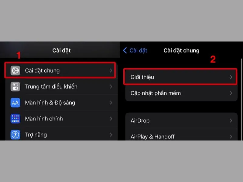 Truy cập thông tin chung của iPhone bạn để kiểm tra Serial Number iPhone