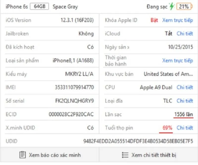 Kiểm tra số lần sạc iphone trên máy tính với 3uTools