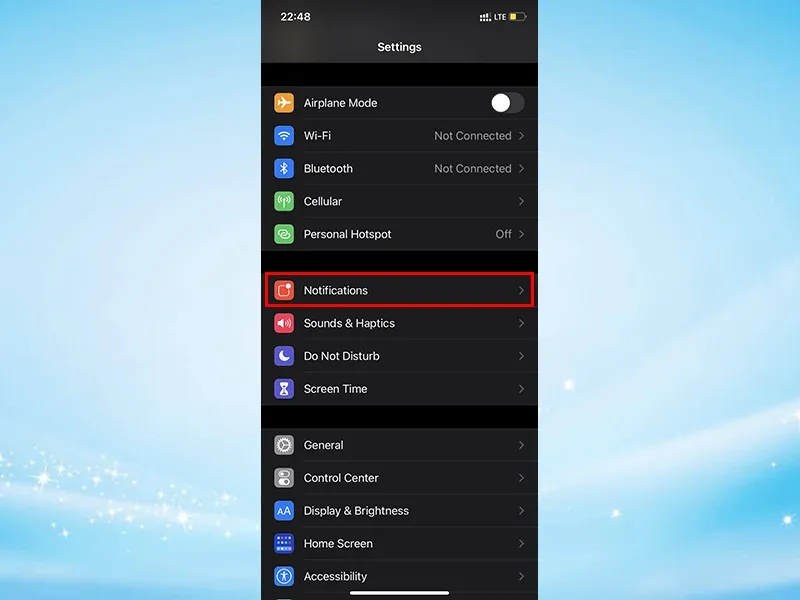 Thanh cửa sổ thông báo trên iPhone