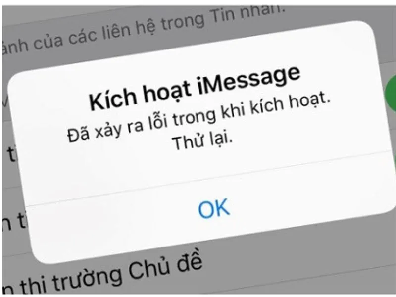 Lý do iMessage bị lỗi