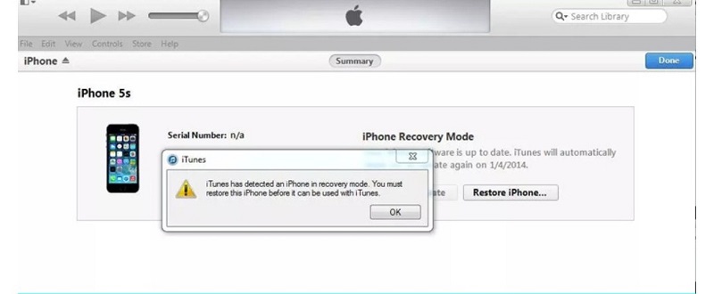 chon restore iphone roi chon ok