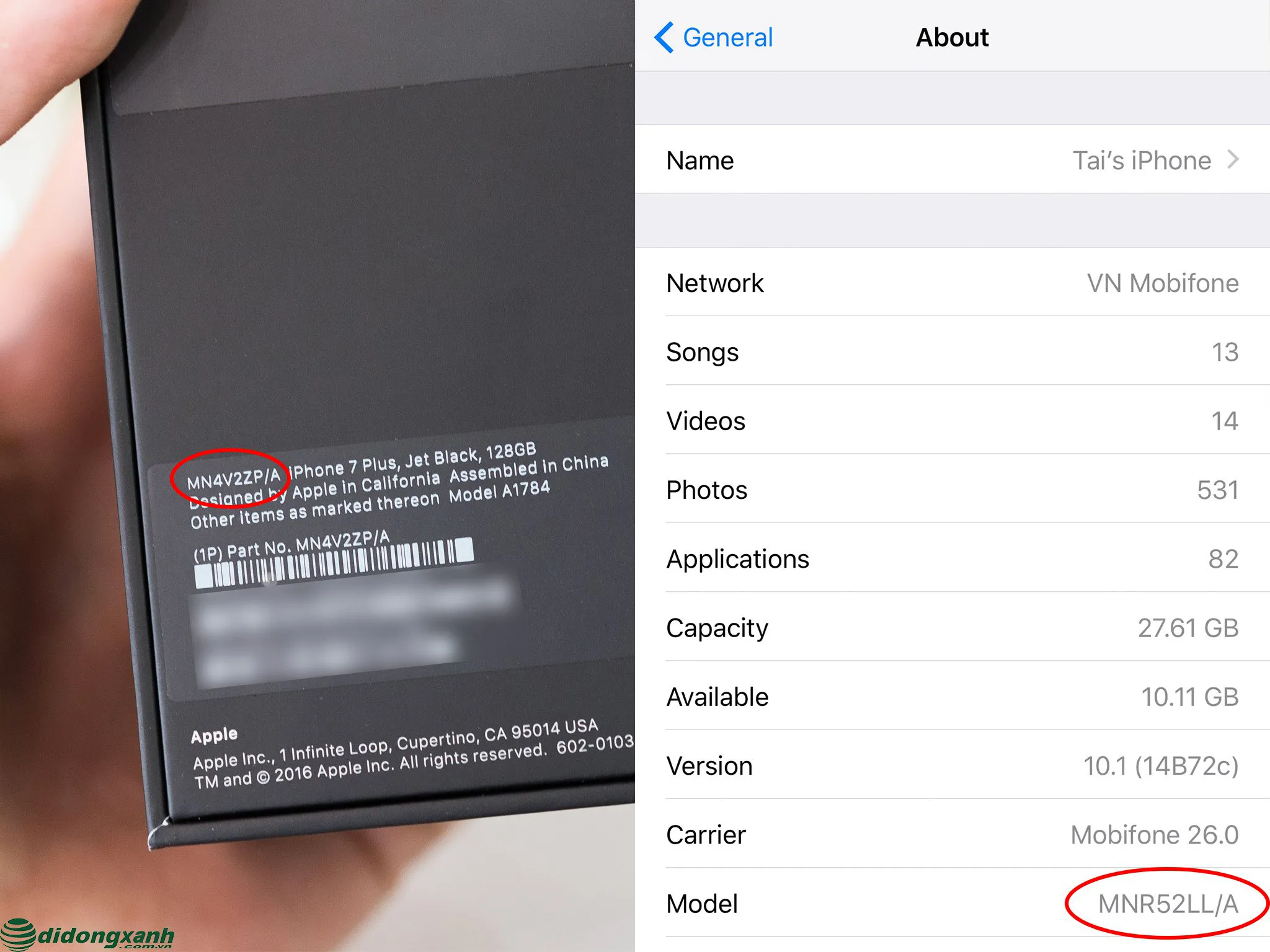 Mã iPhone của các nước sẽ biểu thị cho thị trường phân phối 
