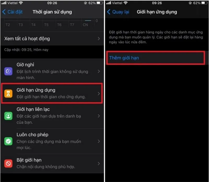 Đặt thêm giới hạn thời gian cho ứng dụng