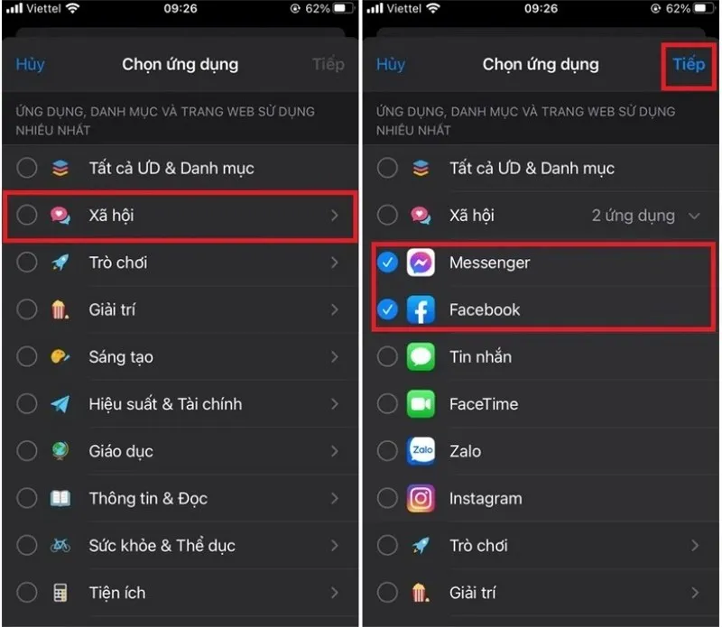 Chọn danh mục phù hợp