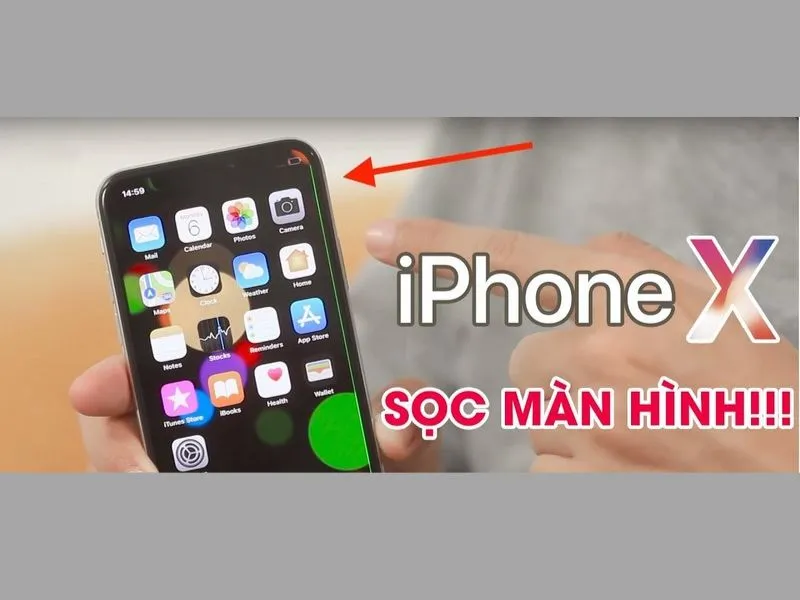 Lỗi màn hình iPhone bị sọc xanh