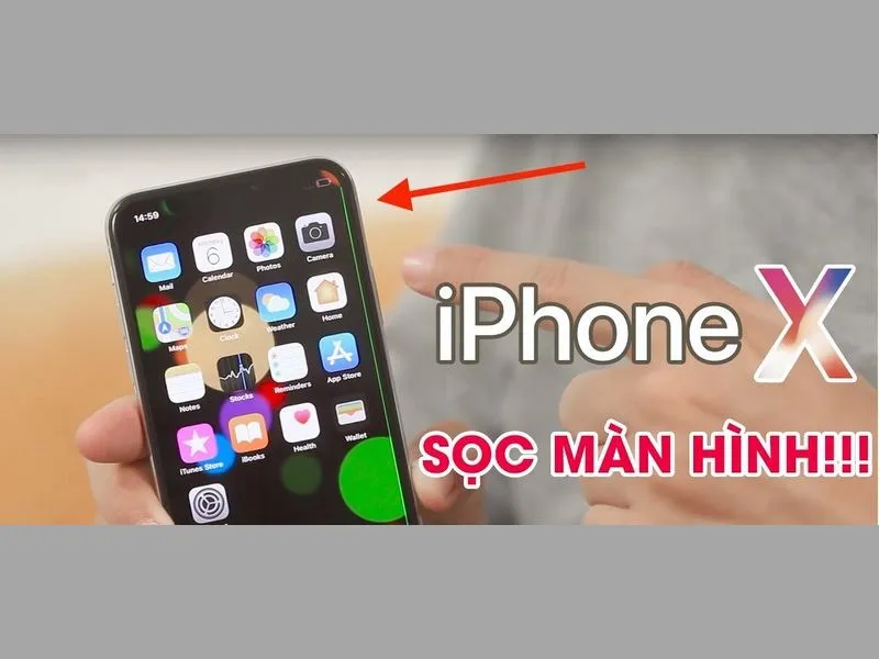 Những biểu hiện thường thấy khi màn hình iPhone của bạn bị sọc xanh