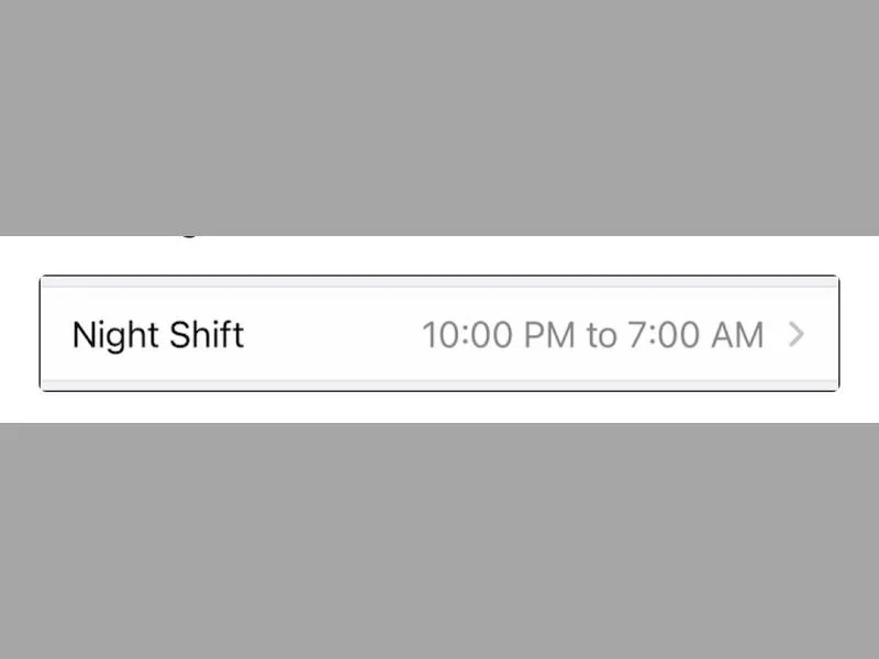 Tắt tùy chọn Night Shift
