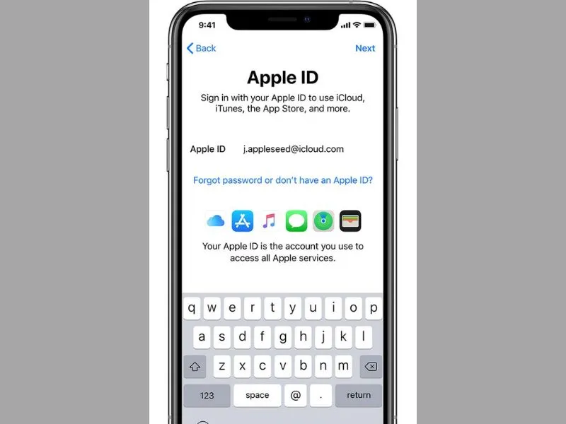 Chọn Quên ID Apple và mật khẩu (Forgot Apple ID or Password)
