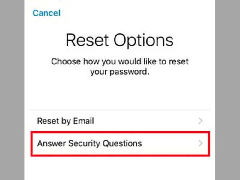 Nhấp vào Trả lời câu hỏi bảo mật (Answer Security Questions)