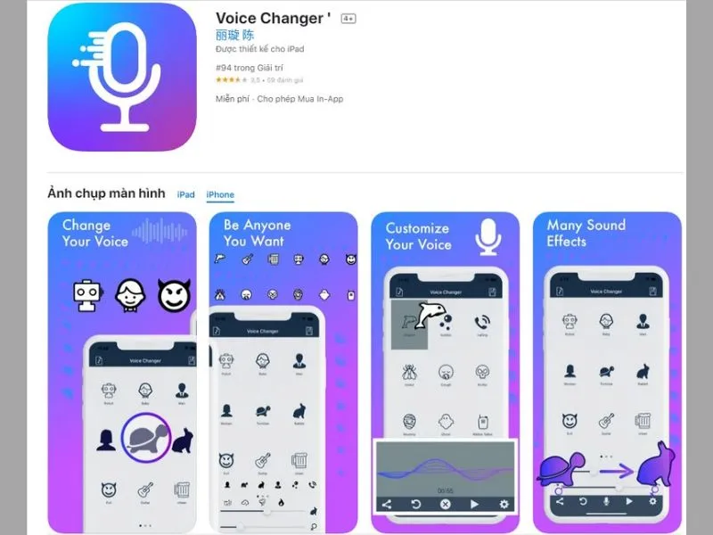 Phần mềm làm méo giọng trên iPhone: Voice Changer