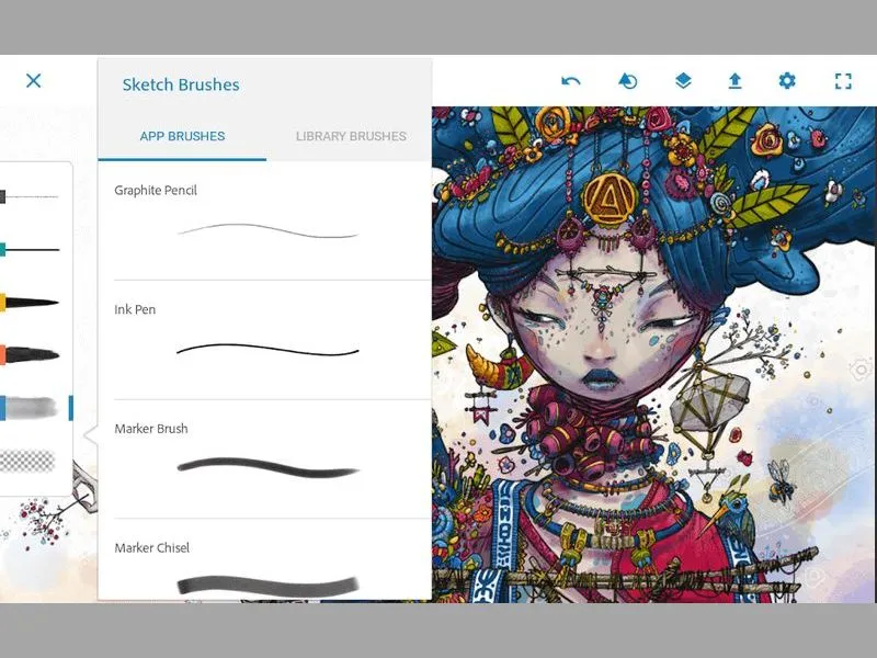 Tác phẩm từ phần mềm Adobe Photoshop Sketch