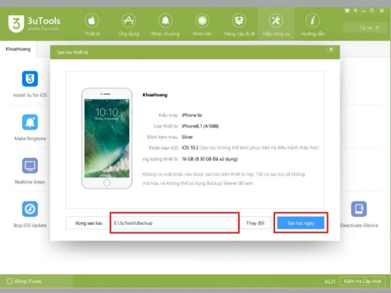 Thiết lập Sao lưu dữ liệu iPhone