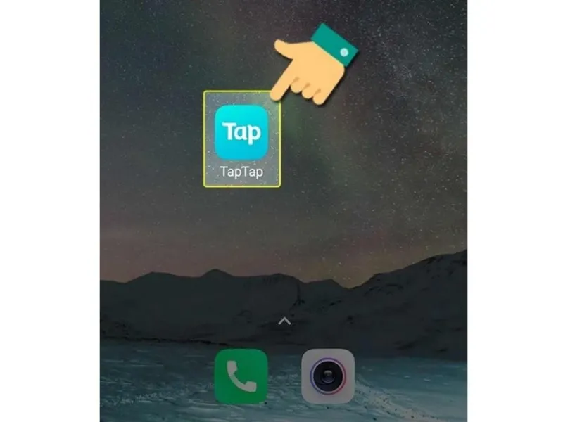 Giao diện Taptap trên màn hình chính điện thoại