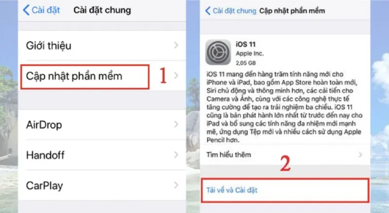 cap nhat phien ban ios moi