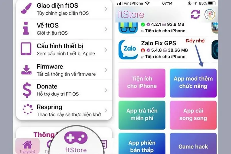 Kích chọn vào youtube premium mod ios