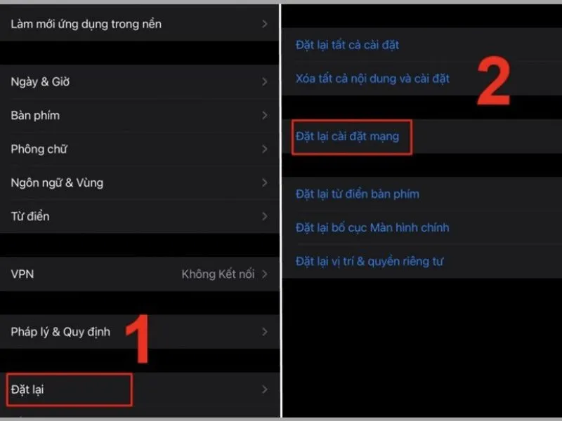 Thiết lập lại các thông số cài đặt mạng trên iPhone