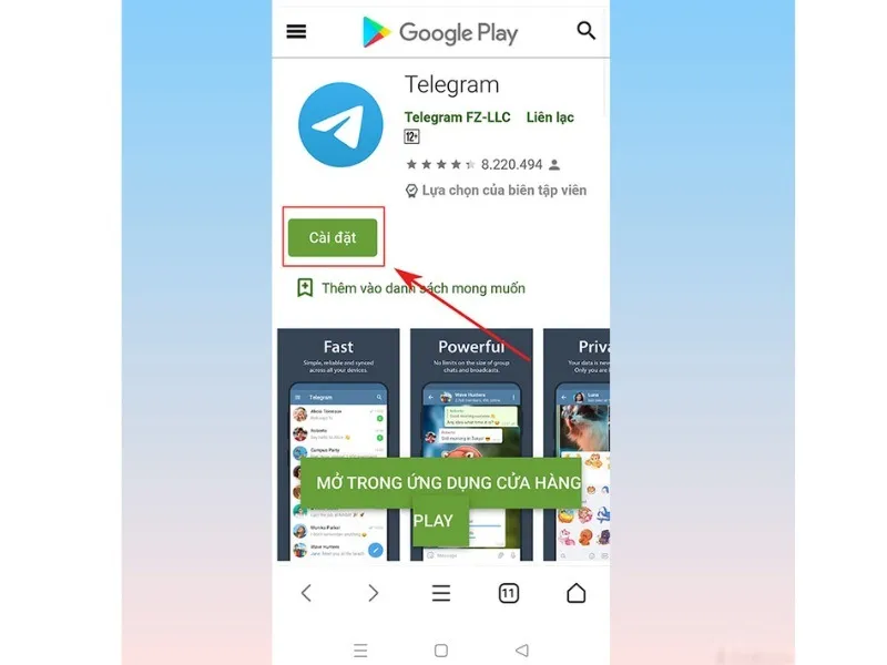 tai va cai dat ngay ung dung telegram