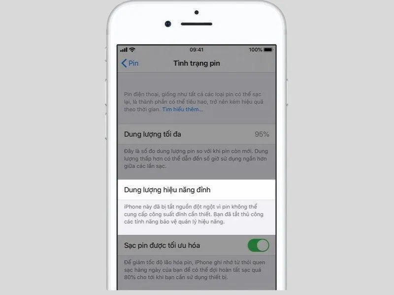 Lỗi “Tính năng quản lý hiệu suất được áp dụng” trên iPhone