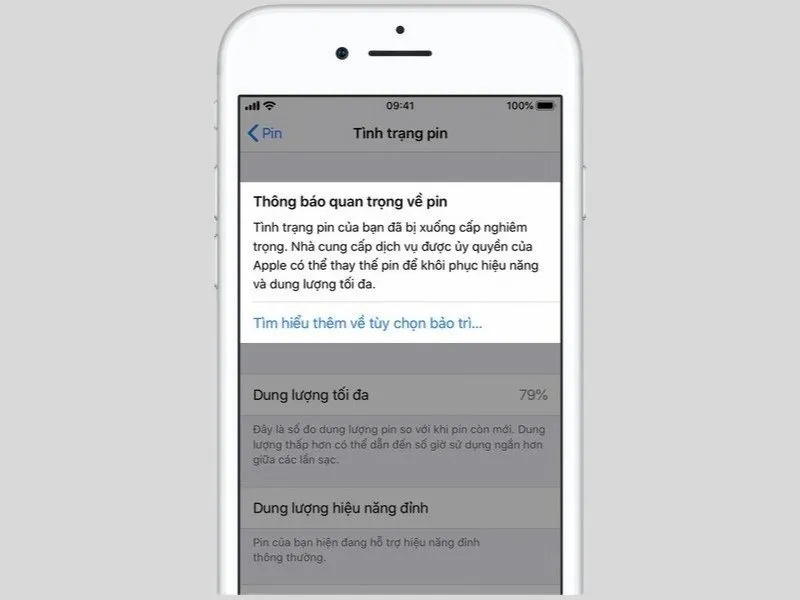 Lỗi “Tình trạng pin xuống cấp” trên iPhone