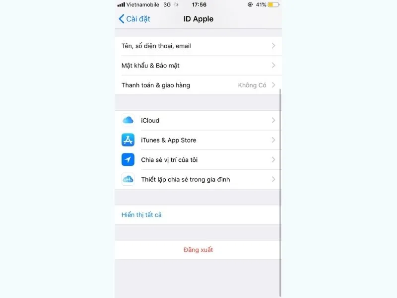 Chọn vào iCloud