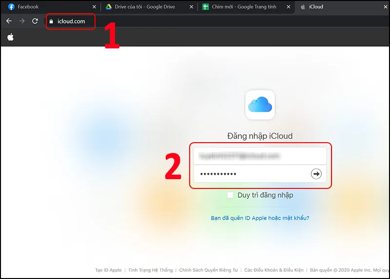 Đăng nhập iCloud trên máy tính