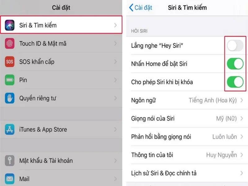 Tắt trợ lý giọng nói Siri để tiết kiệm pin trên iphone