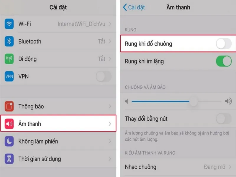 Hãy tắt chế độ rung khi đổ chuông