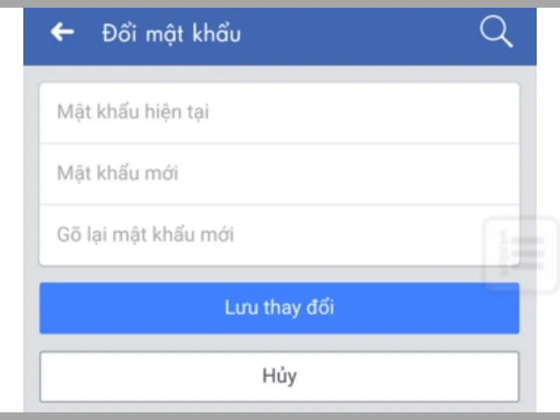 Thay đổi mật khẩu