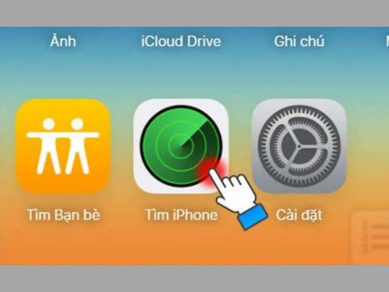 Chọn vào ứng dụng Find My Phone