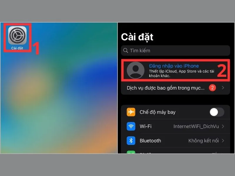 Tìm tài khoản iCloud qua số điện thoại trong cài đặt