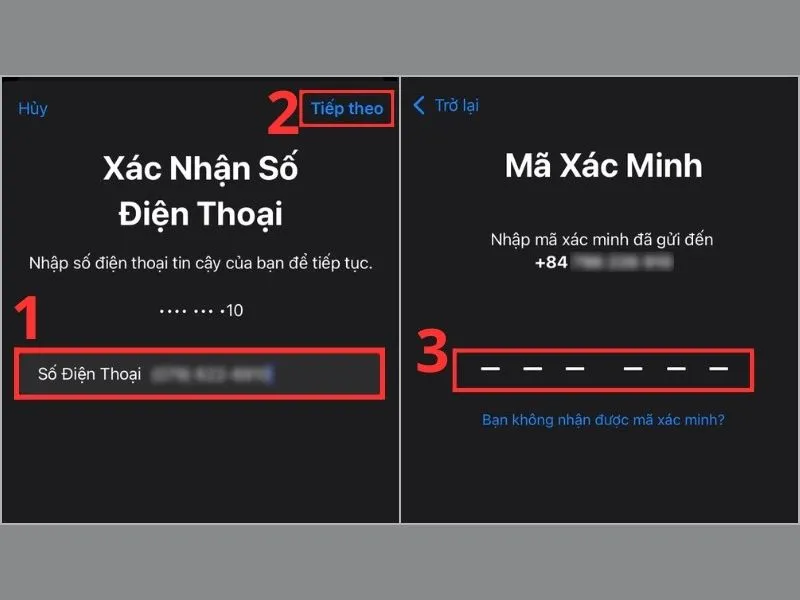 Tìm tài khoản iCloud qua số điện thoại qua mã xác minh
