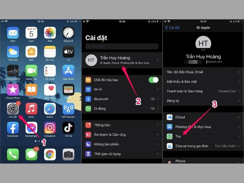 Tìm vị trí điện thoại iPhone bị mất