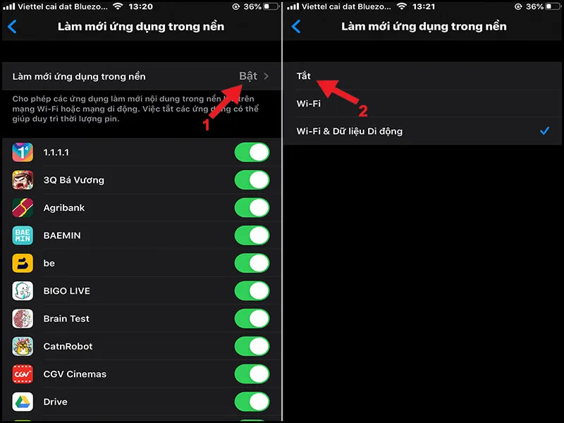 Tắt ứng dụng chạy ngầm trên điện thoại