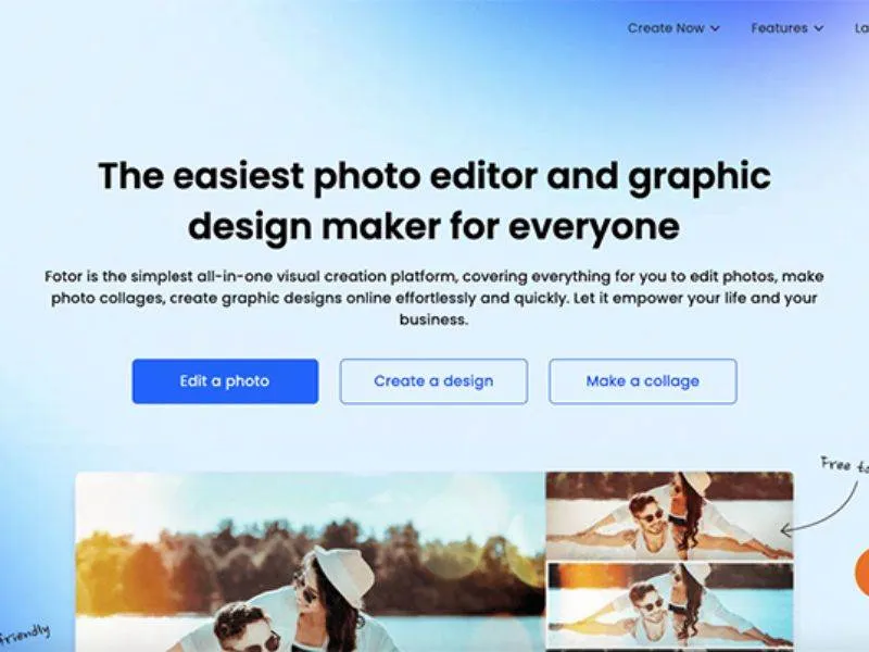 Trang web tăng chất lượng ảnh online - website Fotor
