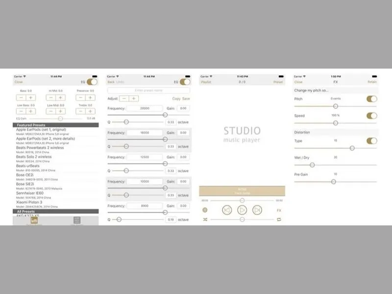Chỉnh âm thanh cho iphone bằng app Studio Music Player