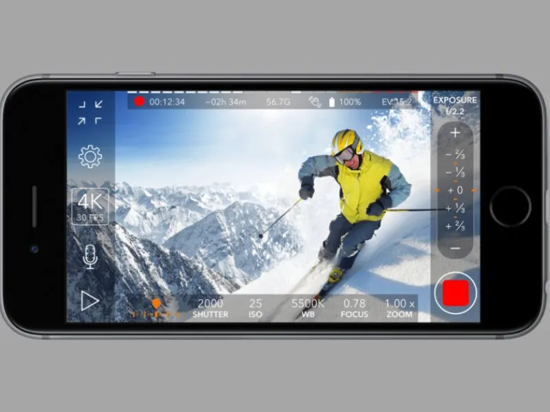 Ứng dụng quay phim trên iphone bằng ứng dụng Movie Pro 