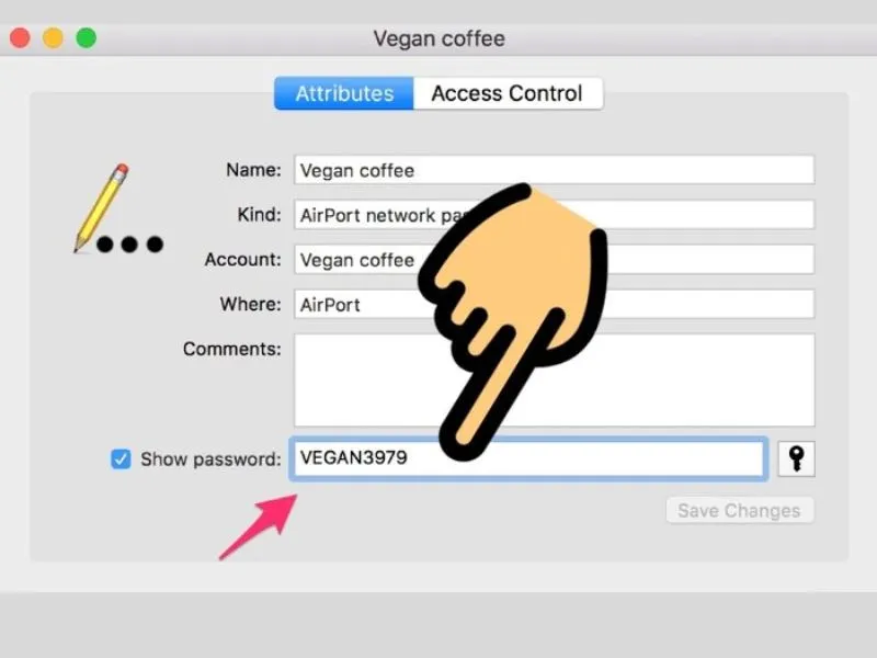 xem mật khẩu tại Show password 