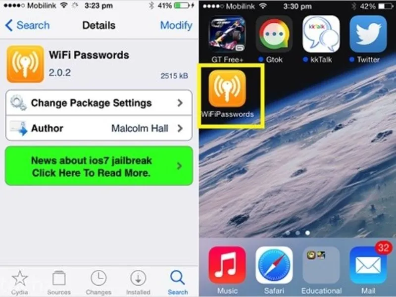 Xem mật khẩu Wifi trên iPhone đã jailbreak