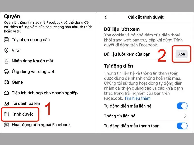 Các bước xóa bộ nhớ đệm facebook trên iphone