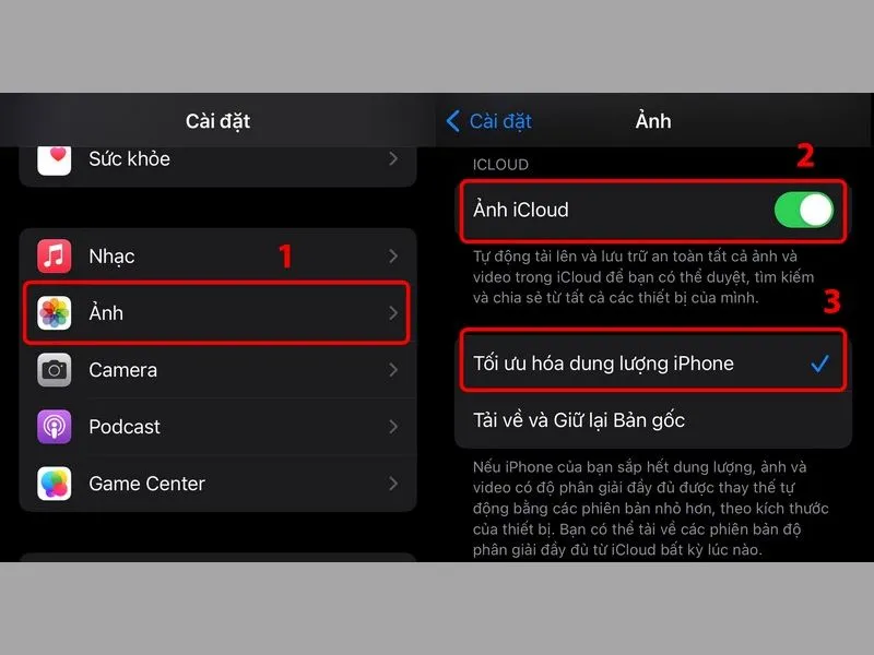 Tối ưu hóa dung lượng lưu trữ ảnh, video trên iPhone